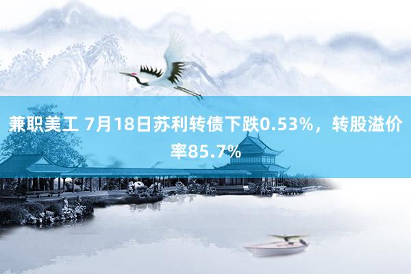 兼职美工 7月18日苏利转债下跌0.53%，转股溢价率85.7%