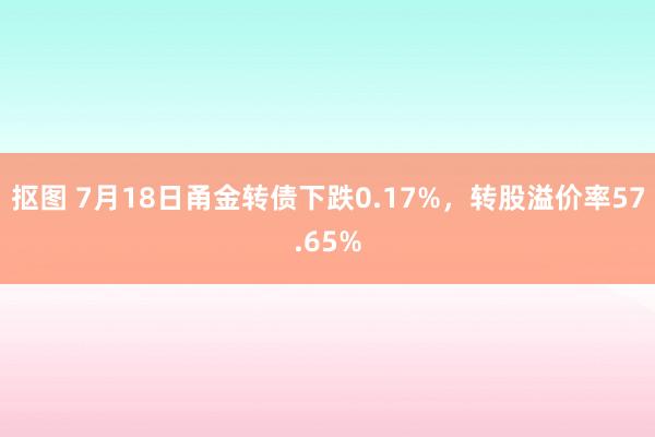 抠图 7月18日甬金转债下跌0.17%，转股溢价率57.65%