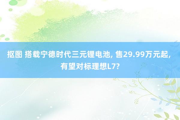 抠图 搭载宁德时代三元锂电池, 售29.99万元起, 有望对标理想L7?